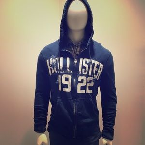 Navy Hollister Graphic Hoodie